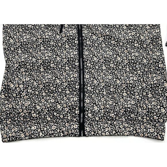Summersalt The On-The-Go Zip-Up Jacket Women's Small Black White Floral Print - Picture 5 of 16